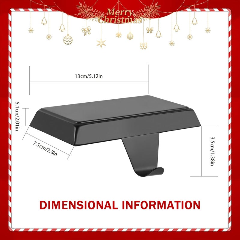 Doitory Christmas Stocking Holder Hanger for Mantle,4 Pack for Xmas Decorations Lightweight and Adjustable for Fireplace Home Decoration - Image 3